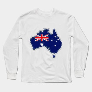 The Australian Map and Flag Long Sleeve T-Shirt